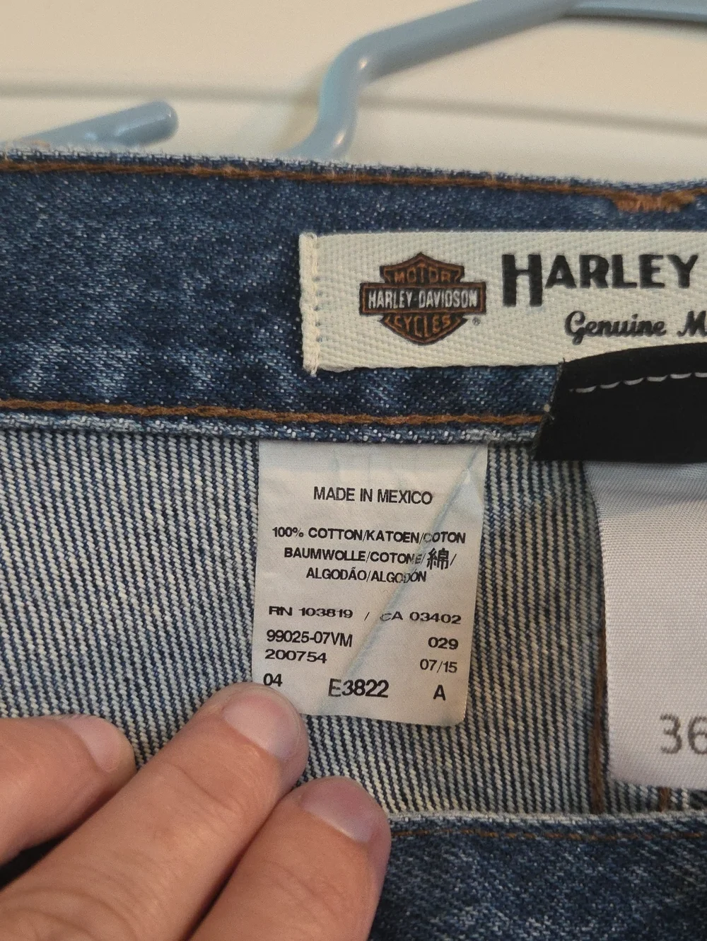 Harley Davidson Mens Denm Jeans 36×34. Med Wash